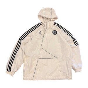 VTG Adidas Chelsea UEFA Champions League Windbreaker Jacket White Size XL 44/46